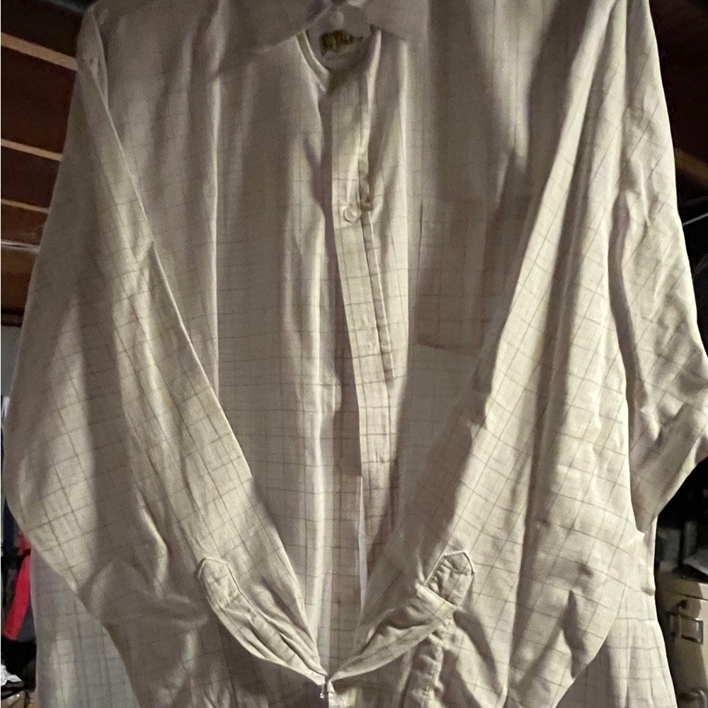 Massimo Cream Plaid Button Down Shirt